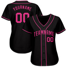 Load image into Gallery viewer, Custom Black Pink Authentic Baseball Jersey
