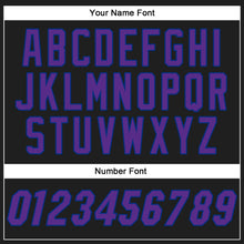 Load image into Gallery viewer, Custom Black Purple-Royal Authentic Baseball Jersey