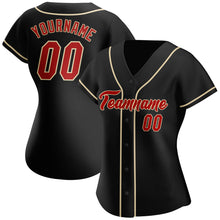 Load image into Gallery viewer, Custom Black Red-Cream Authentic Baseball Jersey