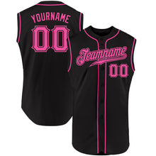 Load image into Gallery viewer, Custom Black Pink Authentic Sleeveless Baseball Jersey