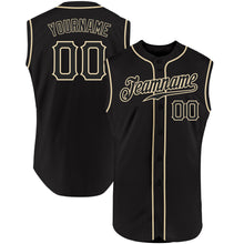 Load image into Gallery viewer, Custom Black Black-Cream Authentic Sleeveless Baseball Jersey