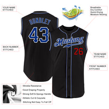 Load image into Gallery viewer, Custom Black Royal-Red Authentic Sleeveless Baseball Jersey