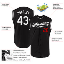 Load image into Gallery viewer, Custom Black White-Red Authentic Sleeveless Baseball Jersey