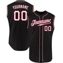 Load image into Gallery viewer, Custom Black White-Red Authentic Sleeveless Baseball Jersey