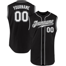 Load image into Gallery viewer, Custom Black White-Gray Authentic Sleeveless Baseball Jersey