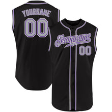 Load image into Gallery viewer, Custom Black Gray-Purple Authentic Sleeveless Baseball Jersey