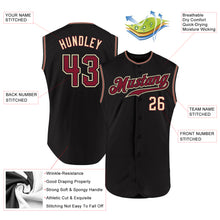 Load image into Gallery viewer, Custom Black Crimson-City Cream Authentic Sleeveless Baseball Jersey