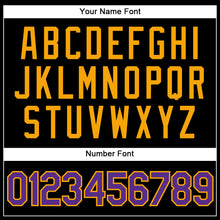 Load image into Gallery viewer, Custom Black Purple-Gold Authentic Sleeveless Baseball Jersey