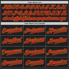 Load image into Gallery viewer, Custom Black Red Pinstripe Red-Old Gold Authentic Baseball Jersey