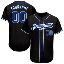 Load image into Gallery viewer, Custom Black Royal-White Authentic Baseball Jersey