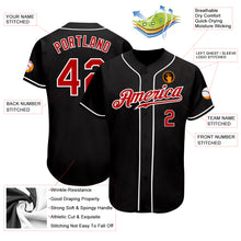 Load image into Gallery viewer, Custom Black Red-White Authentic Baseball Jersey