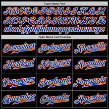 Load image into Gallery viewer, Custom Black Royal Pinstripe Royal-Orange Authentic Baseball Jersey