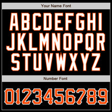 Load image into Gallery viewer, Custom Black Orange Pinstripe Orange-White Authentic Baseball Jersey