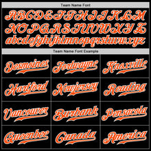 Load image into Gallery viewer, Custom Black Orange Pinstripe Orange-White Authentic Baseball Jersey