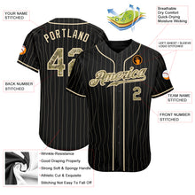 Load image into Gallery viewer, Custom Black Cream Pinstripe Camo-Cream Authentic Baseball Jersey