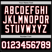 Load image into Gallery viewer, Custom Black White-Red Authentic Throwback Basketball Jersey