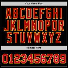 Load image into Gallery viewer, Custom Black Red-Gold Authentic Throwback Basketball Jersey