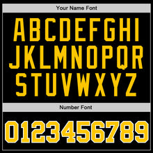 Load image into Gallery viewer, Custom Black Gold-White Authentic Throwback Basketball Jersey