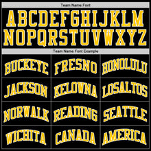 Load image into Gallery viewer, Custom Black Gold-White Authentic Throwback Basketball Jersey