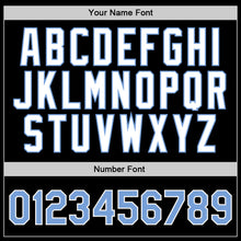 Load image into Gallery viewer, Custom Black Light Blue-White Authentic Throwback Basketball Jersey