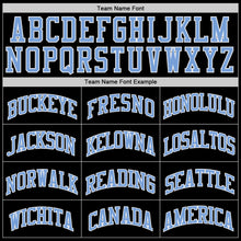 Load image into Gallery viewer, Custom Black Light Blue-White Authentic Throwback Basketball Jersey