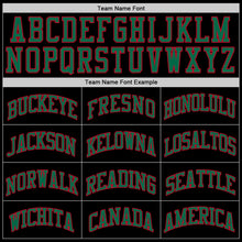 Load image into Gallery viewer, Custom Black Kelly Green-Red Authentic Throwback Basketball Jersey