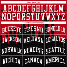Load image into Gallery viewer, Custom Black White-Red Round Neck Sublimation Basketball Suit Jersey