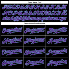 Load image into Gallery viewer, Custom Black Purple-Light Blue Rainbow Colored Heart For Pride Love Is Love LGBT Authentic Baseball Jersey