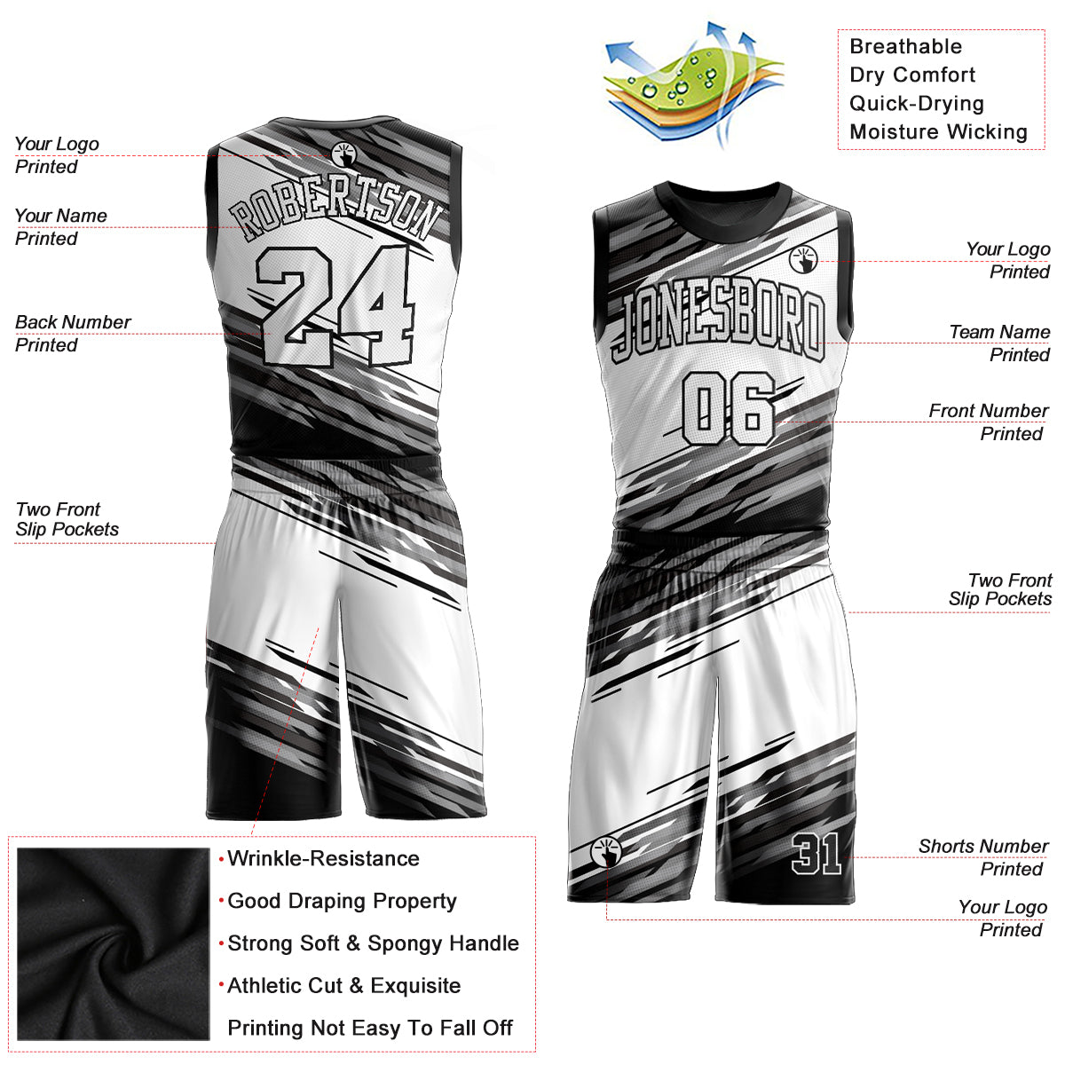 Custom Black White-Light Blue Authentic Fade Fashion Basketball Jersey  Discount