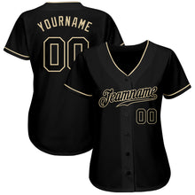 Load image into Gallery viewer, Custom Black Black-Cream Authentic Baseball Jersey