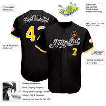 Load image into Gallery viewer, Custom Black Gold-White Authentic Baseball Jersey