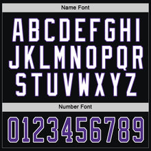 Load image into Gallery viewer, Custom Black Purple-White Hockey Jersey