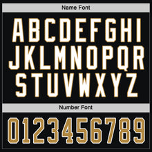 Load image into Gallery viewer, Custom Black Old Gold-White Hockey Jersey
