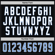 Load image into Gallery viewer, Custom Black Light Blue-White Hockey Jersey