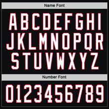 Load image into Gallery viewer, Custom Black White-Red Hockey Jersey