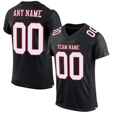 Load image into Gallery viewer, Custom Black White-Red Mesh Authentic Football Jersey
