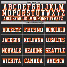 Load image into Gallery viewer, Custom Black Orange-White Mesh Authentic Football Jersey