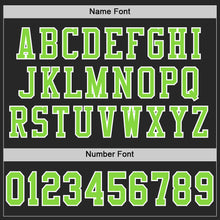Load image into Gallery viewer, Custom Black Neon Green-White Mesh Authentic Football Jersey