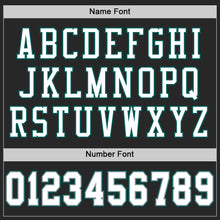 Load image into Gallery viewer, Custom Black White Gray-Midnight Green Mesh Authentic Football Jersey