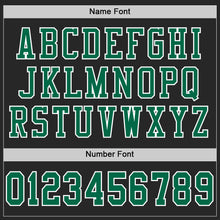 Load image into Gallery viewer, Custom Black Kelly Green-White Mesh Authentic Football Jersey