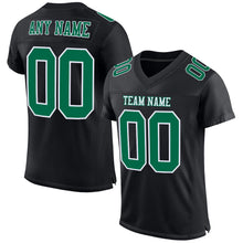Load image into Gallery viewer, Custom Black Kelly Green-White Mesh Authentic Football Jersey