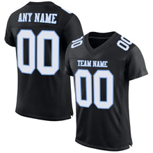 Load image into Gallery viewer, Custom Black White-Light Blue Mesh Authentic Football Jersey