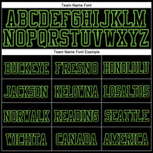 Load image into Gallery viewer, Custom Black Black-Neon Green Stitched Cuffed Knit Hat