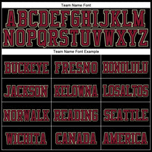 Load image into Gallery viewer, Custom Black Crimson-Cream Stitched Cuffed Knit Hat