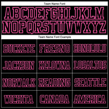 Load image into Gallery viewer, Custom Black Black-Pink Stitched Cuffed Knit Hat