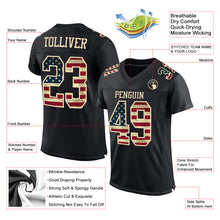Load image into Gallery viewer, Custom Black Vintage USA Flag-Cream Mesh Authentic Football Jersey