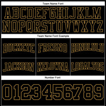 Load image into Gallery viewer, Custom Stitched Black Black-Old Gold Football Pullover Sweatshirt Hoodie