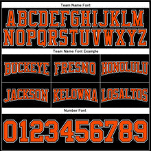 Load image into Gallery viewer, Custom Stitched Black Orange-White Football Pullover Sweatshirt Hoodie
