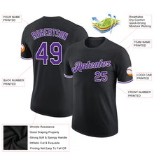 Load image into Gallery viewer, Custom Black Purple-White Performance T-Shirt
