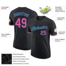 Load image into Gallery viewer, Custom Black Pink-Teal Performance T-Shirt